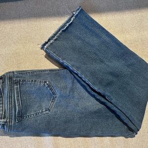 Tractor Dark Blue Denim with Frayed Edges